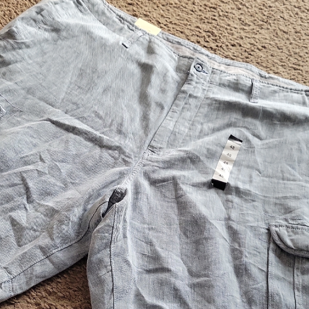 Big & Tall Mens Wrangler Relaxed Fit Shorts in Light Denim Linen